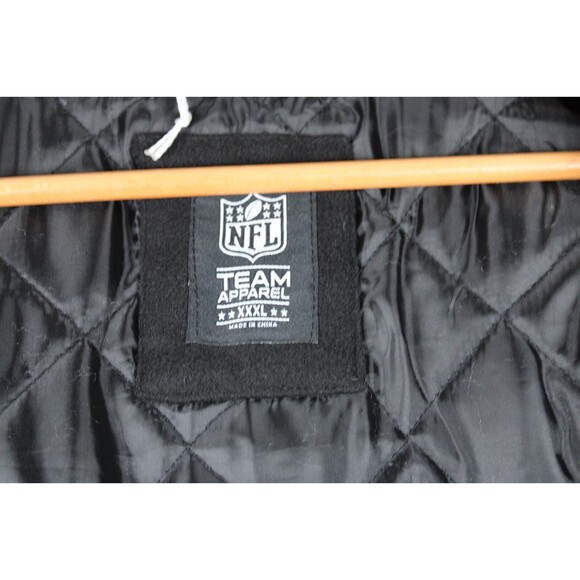 Oakland Raiders Varsity Jacket Mens White Black NFL Sleve Back Embroidered 3XL - Picture 4 of 16